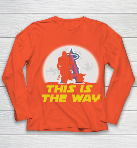 Los Angeles Angels MLB Baseball Star Wars Yoda And Mandalorian This Is The Way Youth Long Sleeve 3