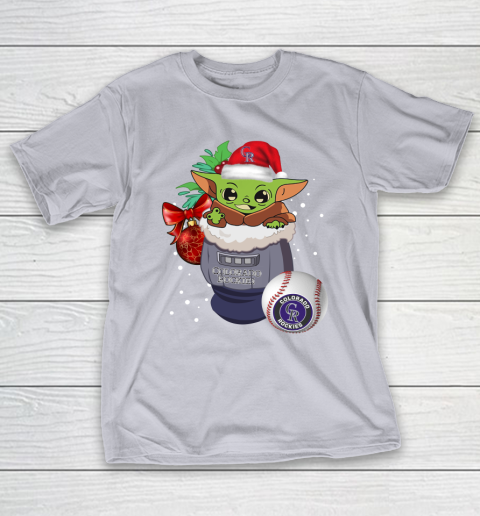 Colorado Rockies Christmas Baby Yoda Star Wars Funny Happy MLB T-Shirt 7
