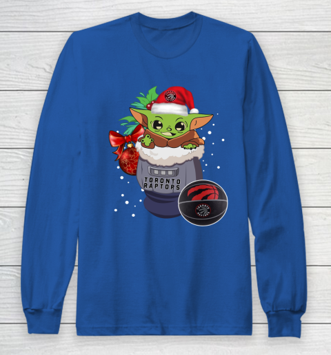 Toronto Raptors Christmas Baby Yoda Star Wars Funny Happy NBA Long Sleeve T-Shirt 9