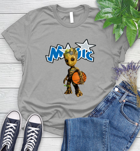 Orlando Magic NBA Basketball Groot Marvel Guardians Of The Galaxy Women's T-Shirt 10
