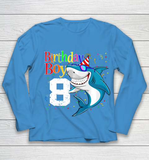 Kids 8th Birthday Boy Shark Shirts 8 Jaw Some Four Tees Boys 8 Years Old Youth Long Sleeve 5