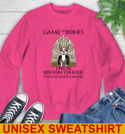 Game of bones house boston terrier dog the mailman is coming tshirt 31