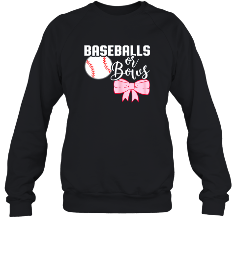Cute Baseballs or Bows Gender Reveal  Team Boy or Team Girl Sweatshirt