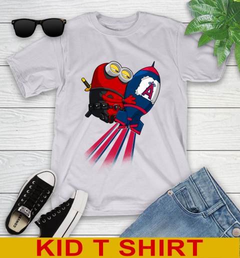 MLB Baseball Los Angeles Angels Deadpool Minion Marvel Shirt Youth T-Shirt 4