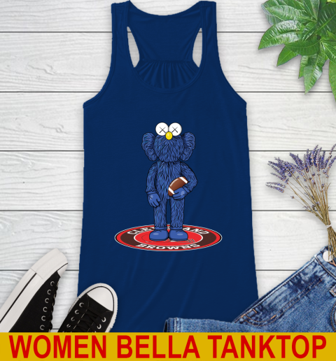 NFL Football Cleveland Browns Kaws Bff Blue Figure Shirt Racerback Tank 9