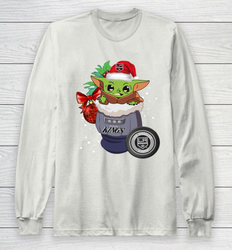 Los Angeles Kings Christmas Baby Yoda Star Wars Funny Happy NHL Long Sleeve T-Shirt 12