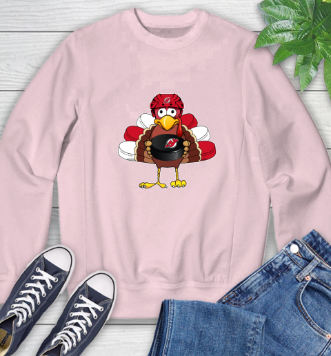 New Jersey Devils Turkey Thanksgiving Day Sweatshirt 9
