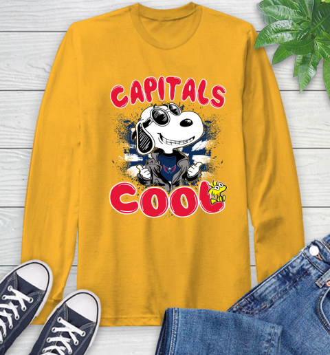 NHL Hockey Washington Capitals Cool Snoopy Shirt Long Sleeve T-Shirt - Image 3