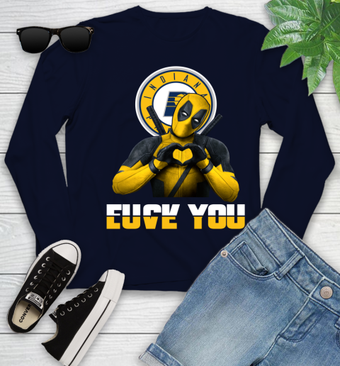NBA Indiana Pacers Deadpool Love You Fuck You Basketball Sports Youth Long Sleeve 2