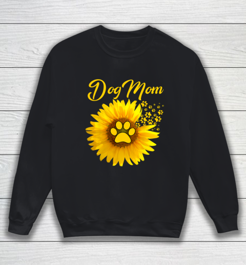 Dog Mom Shirt Amazing Dog Mom Sunflower Dog Paw Sweatshirt