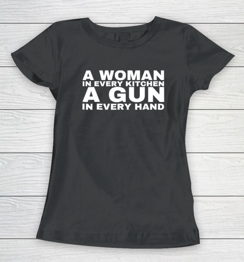 A Woman In Every Kitchen A Gun In Every Hand Shirt Sean Strickland Women's T-Shirt