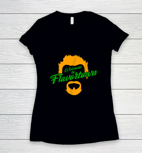 Guy Fieri Flavortown Shirt Welcome to Flavortown Women's V-Neck T-Shirt