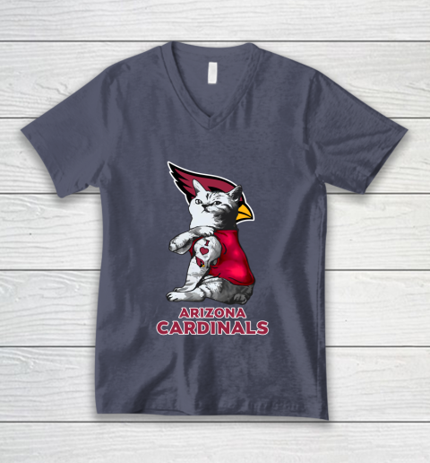 NFL Football My Cat Loves Arizona Cardinals V-Neck T-Shirt 7