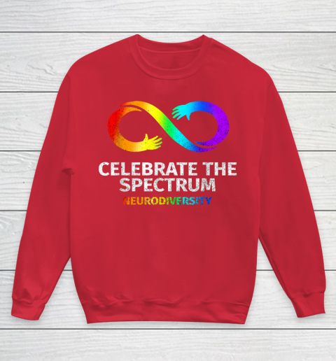 Neurodiversity Celebrate Spectrum Infinity Autism Awareness Youth Sweatshirt 7