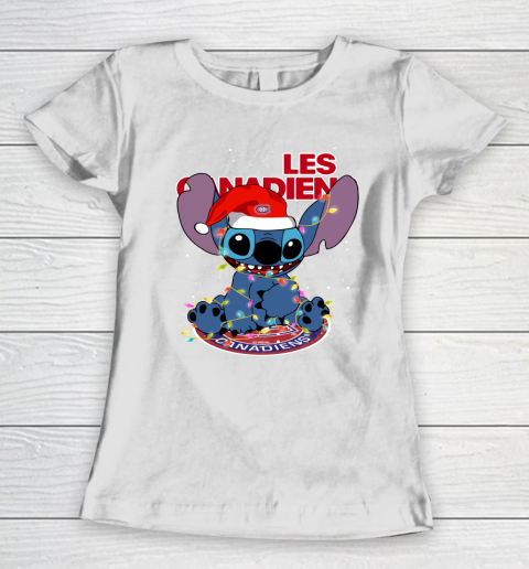 Montreal Canadiens NHL Hockey noel stitch Christmas Women's T-Shirt