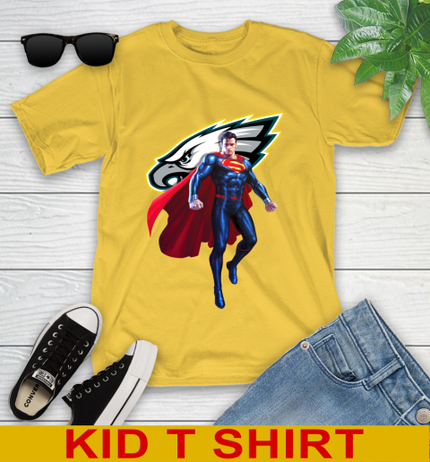 NFL Superman DC Sports Football Philadelphia Eagles Youth T-Shirt 8
