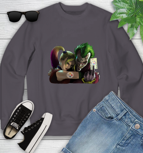Pittsburgh Steelers NFL Football Joker Harley Quinn Suicide Squad Youth Sweatshirt 6