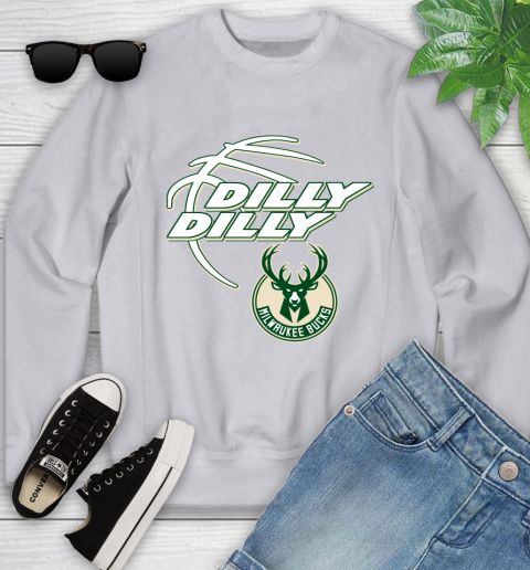 NBA Milwaukee Bucks Dilly Dilly Basketball Sports Youth Sweatshirt 4