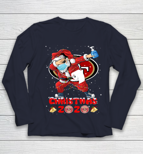 San Francisco 49ers Funny Santa Claus Dabbing Christmas 2020 NFL Youth Long Sleeve 2