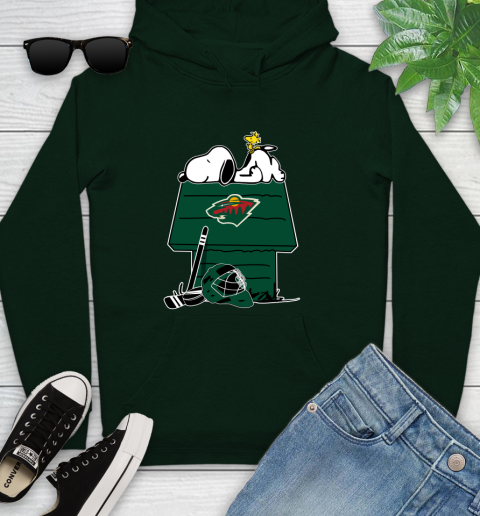 Minnesota Wild NHL Hockey Snoopy Woodstock The Peanuts Movie Youth Hoodie 13
