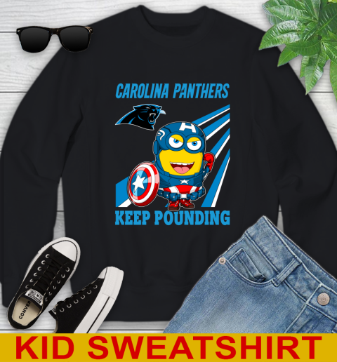NFL Football Carolina Panthers Captain America Marvel Avengers Minion Shirt Youth Sweatshirt
