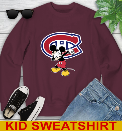 Montreal Canadiens NHL Hockey Dabbing Mickey Disney Sports Youth Sweatshirt 5