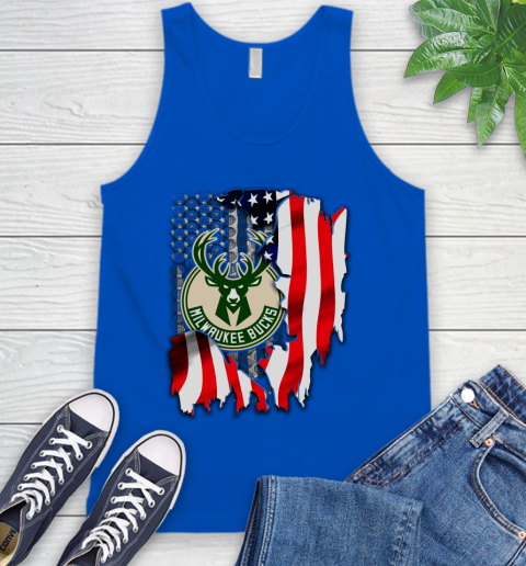 Milwaukee Bucks NBA Basketball American Flag Tank Top 4