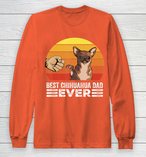 Father gift shirt Retro Vintage Best Chihuahua Dad Ever Dog Lover Gift T Shirt Long Sleeve T-Shirt 3