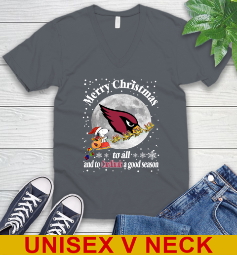 Arizona Cardinals Merry Christmas To All And To Cardinals A Good Season NFL Football Sports V-Neck T-Shirt 4