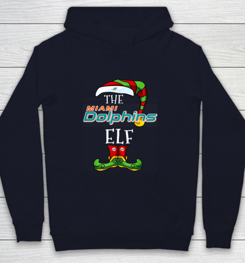 Miami Dolphins Christmas ELF Funny NFL Youth Hoodie 2