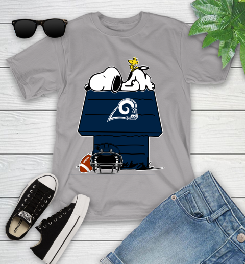 Los Angeles Rams NFL Football Snoopy Woodstock The Peanuts Movie Youth T-Shirt 4