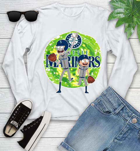 MLB Seattle Mariners Rick And Morty Baseball Sports Youth Long Sleeve