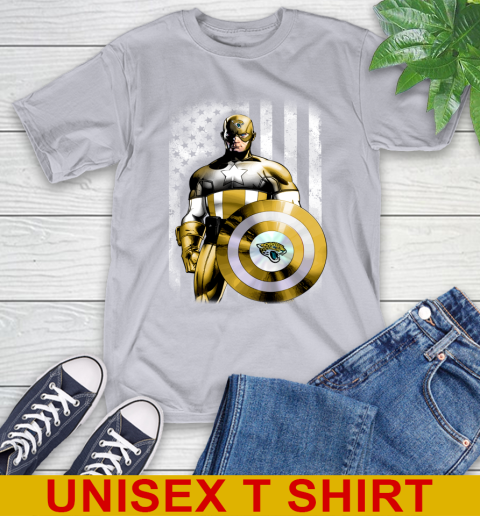 Jacksonville Jaguars NFL Football Captain America Marvel Avengers American Flag Shirt T-Shirt 5