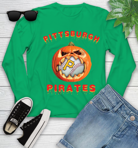 MLB Pittsburgh Pirates Halloween Pumpkin Baseball Sports Youth Long Sleeve 6