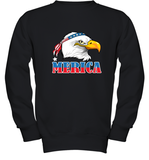 Eagle Mullet 4th Of July American Flag Merica USA Youth Sweatshirt