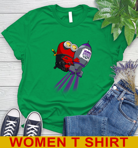 NBA Basketball Sacramento Kings Deadpool Minion Marvel Shirt Women's T-Shirt 7