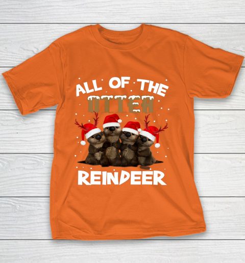 All Of Otter Reindeer Christmas Pajamas Tshirt Xmas Youth T-Shirt 4