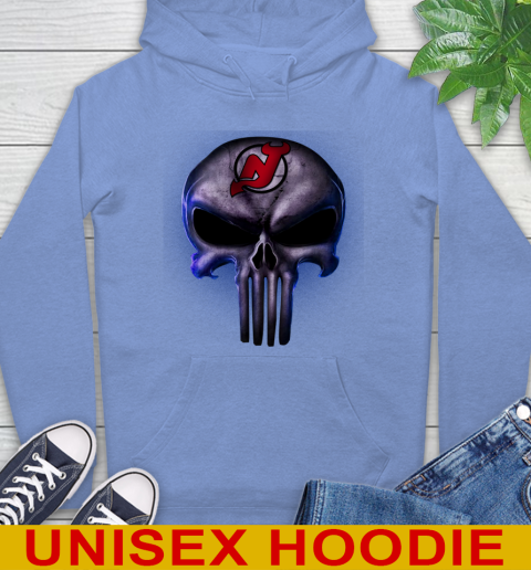 New Jersey Devils NHL Hockey Punisher Skull Sports Hoodie 11