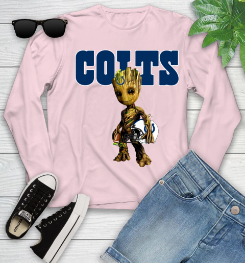 Indianapolis Colts NFL Football Groot Marvel Guardians Of The Galaxy Youth Long Sleeve 10