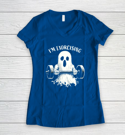 I'm Exorcising Funny Ghost Halloween Women's V-Neck T-Shirt 5