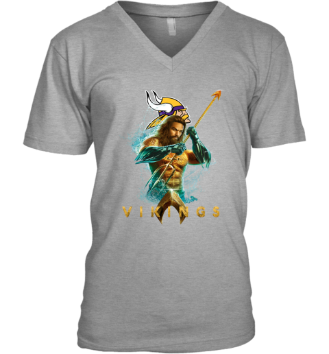 NFL Minnesota Vikings Aquaman DC Football Sports vBQw4XrjBE6 v neck unisex 8 95 151514 front sport grey