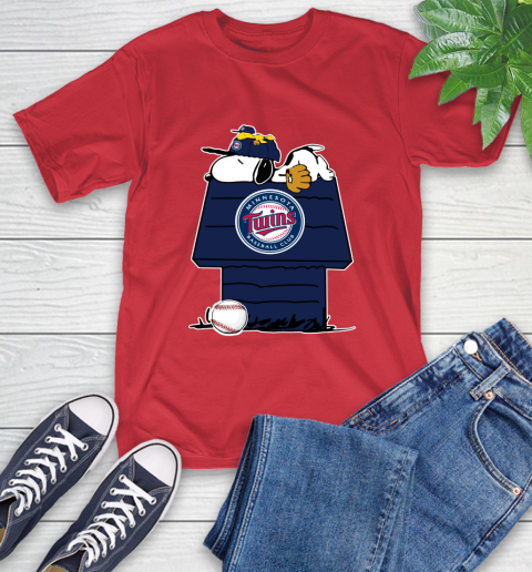 MLB Minnesota Twins Snoopy Woodstock The Peanuts Movie Baseball T Shirt T-Shirt 10