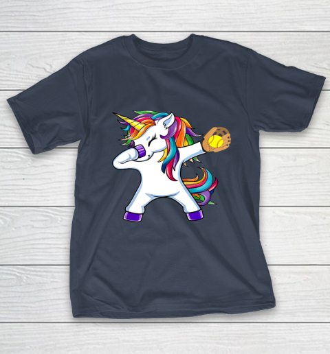 Dabbing Unicorn Softball T Shirt Funny Dab Gift T-Shirt 16