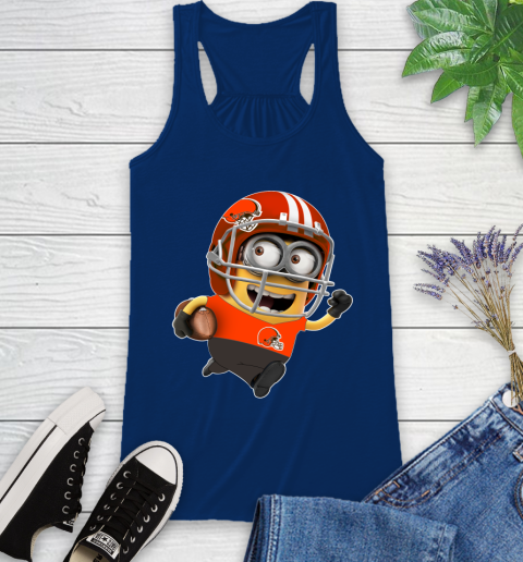 NFL Cleveland Browns Minions Disney Football Sports Racerback Tank 9