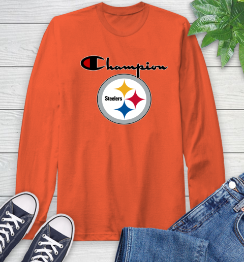 NFL Football Pittsburgh Steelers Champion Shirt Long Sleeve T-Shirt 3
