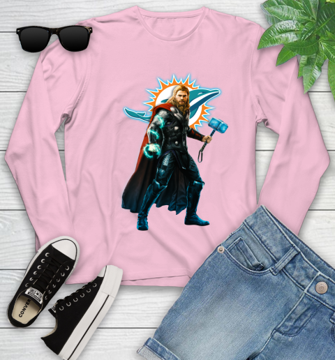 NFL Thor Avengers Endgame Football Miami Dolphins Youth Long Sleeve 10