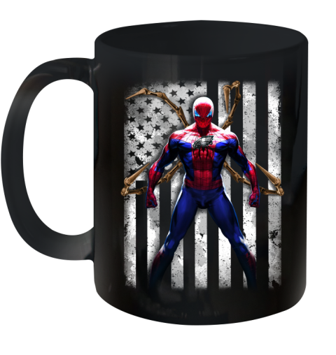 NFL Football Pittsburgh Steelers Spider Man Avengers Marvel American Flag Shirt (2) Ceramic Mug 11oz
