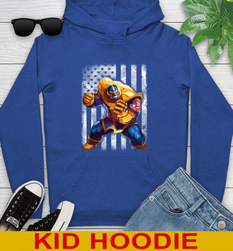 NBA Basketball Atlanta Hawks Thanos Marvel American Flag Shirt Youth Hoodie 10