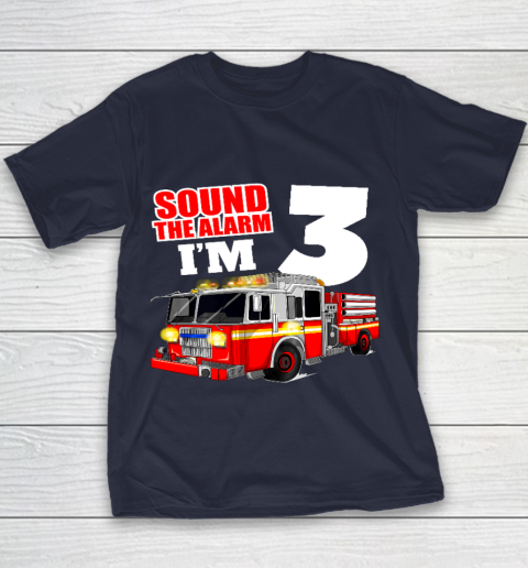Kids Fire Truck 3rd Birthday T Shirt Boy Firefighter 3 Years Old Youth T-Shirt 2