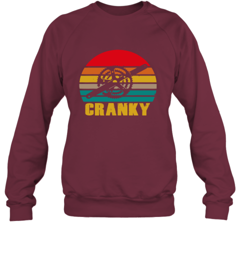 Bicycle Cranky Cycling Lovers Sunset Vintage Sweatshirt